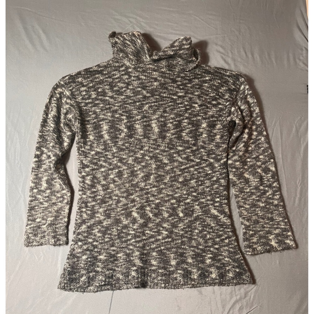 Anne Klein Gray Marled Mohair Blend Cowl Neck Sweater Women's L‎ Soft Cozy Knit - Picture 4 of 11